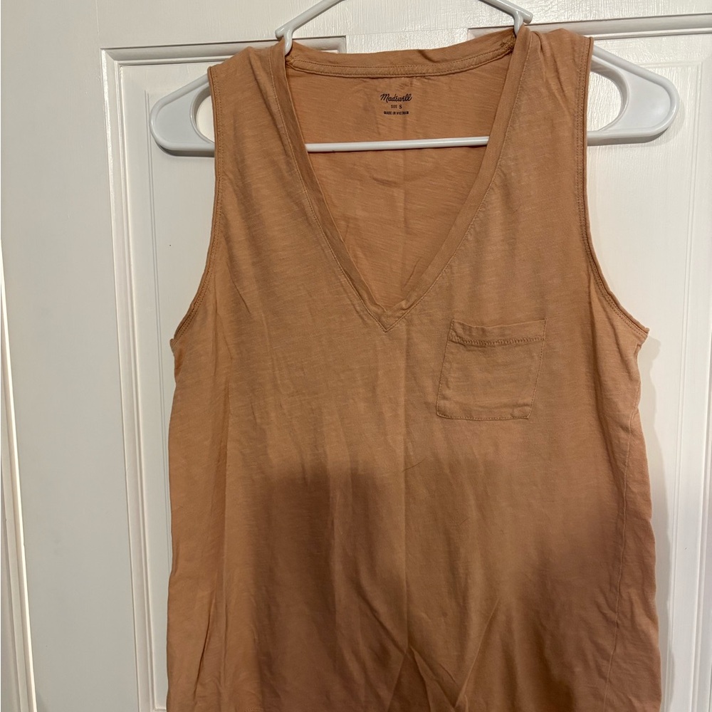 Madewell Women's Brown V-Neck Tank Top